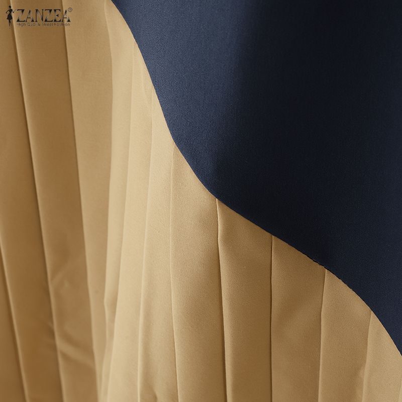 ZANZEA Women Loose Casual Patchwork Long Skirts