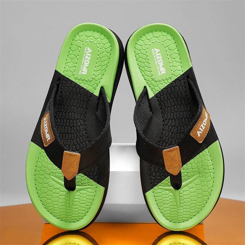 

Мужские тапочки Разноцветные шлепанцы Удобные повседневные сандалии на плоской подошве Летняя нескользящая мужская обувь Легкие пляжные тапочки 45 зелёный