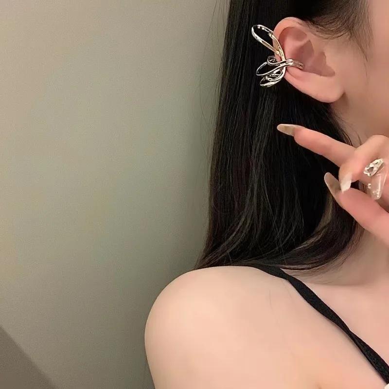 1PCS Women Korean Fashion Butterfly Ear Clip Jewelry Accessories Fake Piercing Aesthetic Statement Vintage Earrings