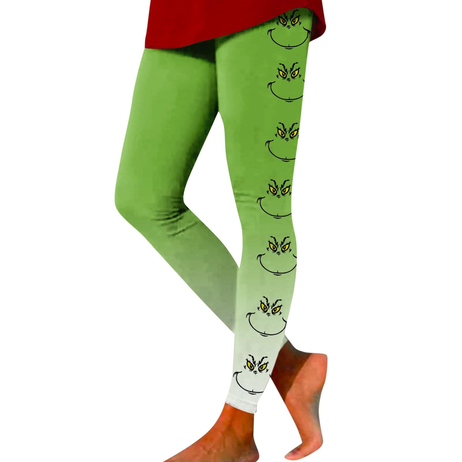 

Women s Fashion Casual Outdoor Christmas Print Slim Stretch Yoga Pants Nine Minute Pants XXXL