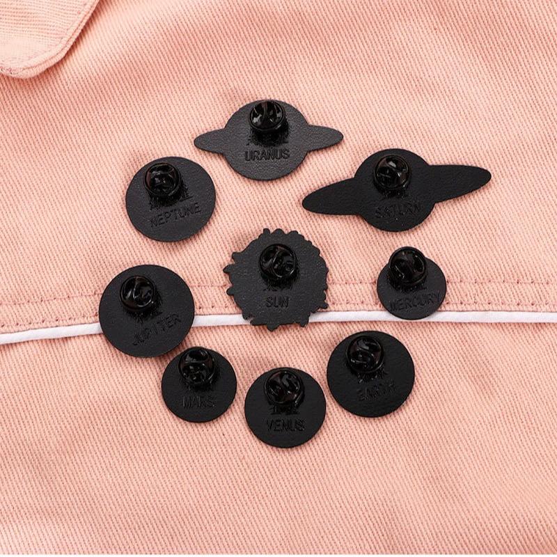 Mix 9pcs/set Creative Cartoon Planetary Planet Series Enamel Pin Brooches for Lapel Pins Badge on Backpack Clothing Accessories