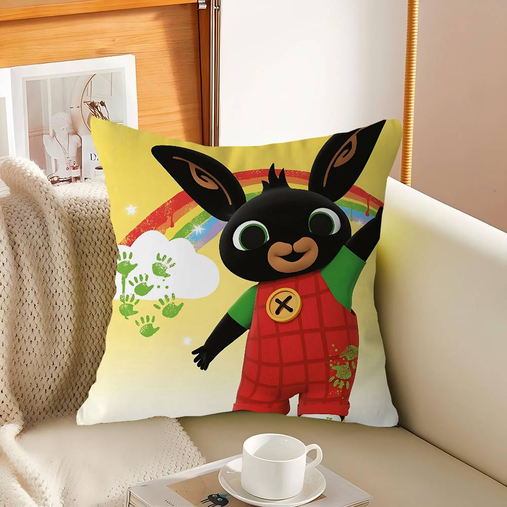 

B-Bing Rabbit Cushion Cover Pillowcase Upholstery Sofa Throw Pillow Home Decor Pillowcas 24x24Inch