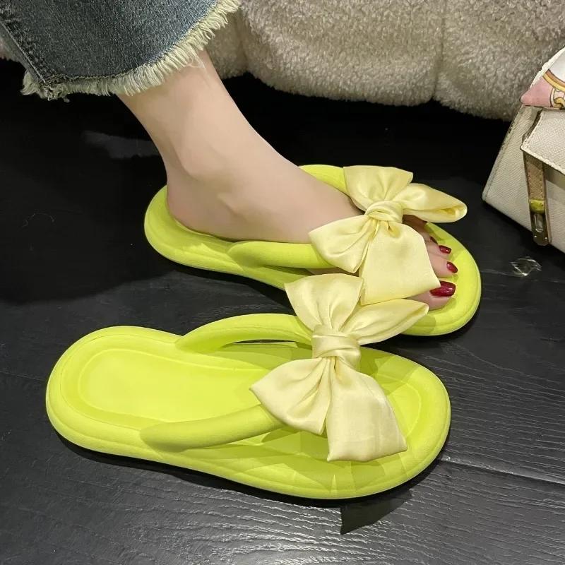 Summer Women's Flat EVA Slippers New Fashion Butterfly Knot Slip On Women's Flip Flops Outdoor Light Women Sandals Beach Shoes