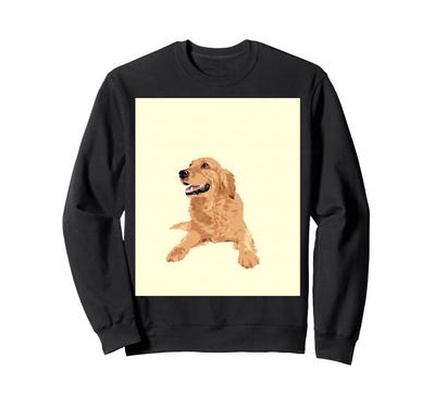 Golden Retriever Puppy Illustration Cute Dog Minimal Art Sweatshirt