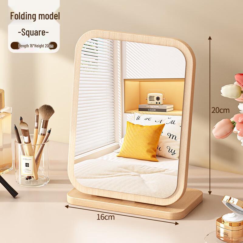 Складное деревянное настольное зеркало для макияжа