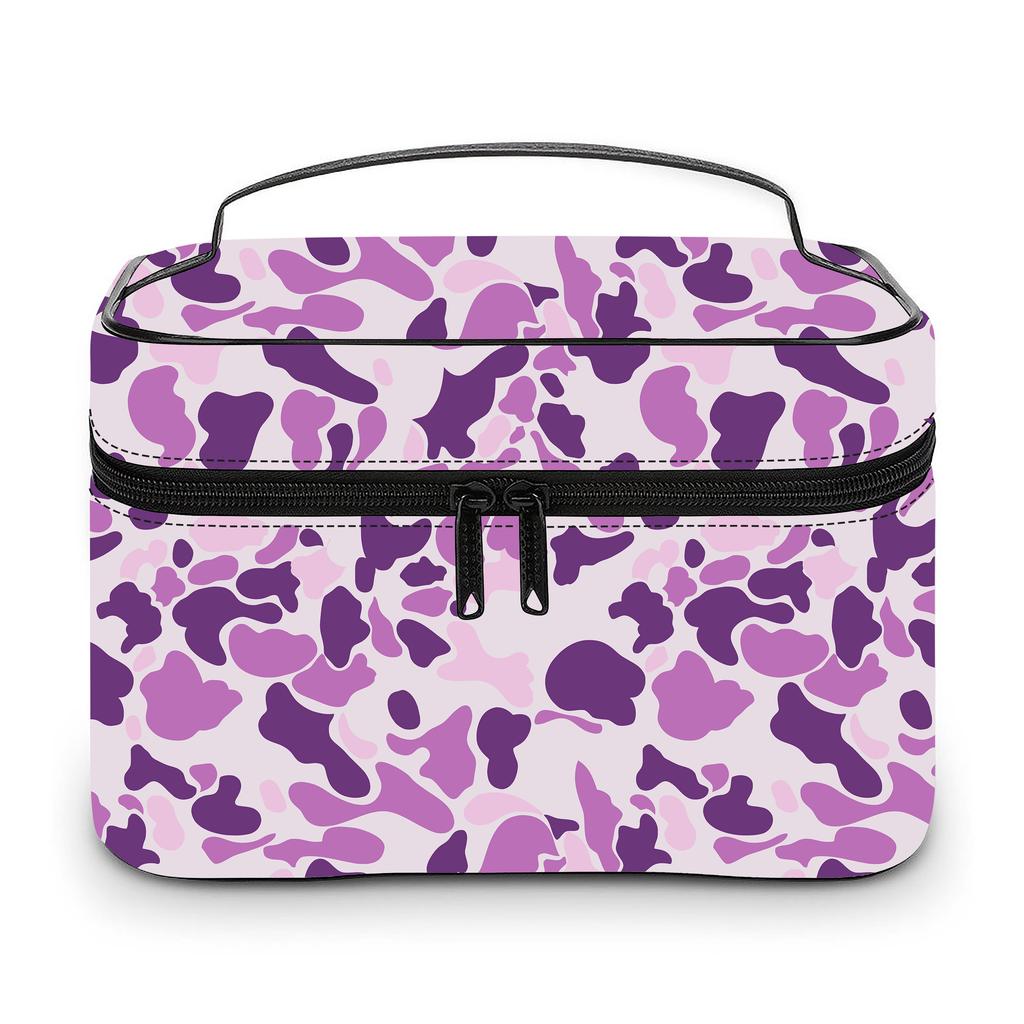 New Lady Custom Jungle Camo Cosmetic Bag Portable Cloud Camo Travel Makeup Case Large Capacity Toiletry Organizer for Women
