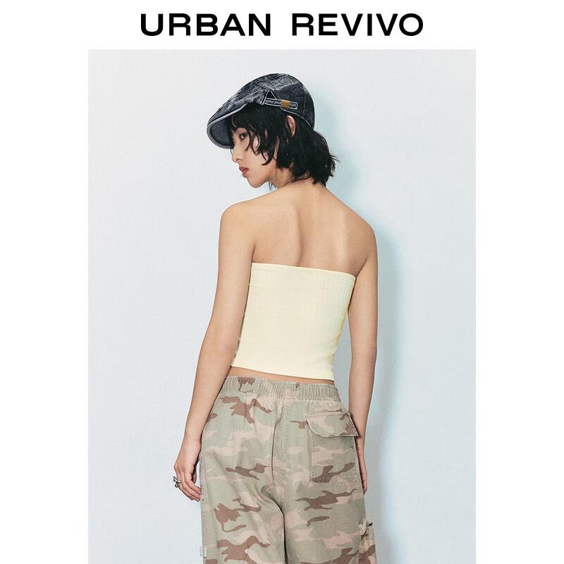 UR 2024 Summer Women's Slim Knit Off-Shoulder Bandeau Top