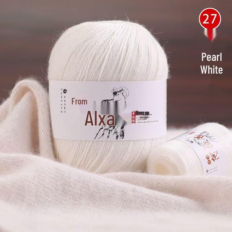 Hand-Knitted Medium-Thick Pure Cashmere Yarn Ball for DIY Projects - Perfect for Scarves and Gifts
