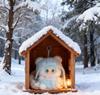 Little Bear Hibernation Plan Plush Mascot  3-type Eye Plate Structure, Gently Move To Change Expression, Fluffy Winter Design, Perfect for