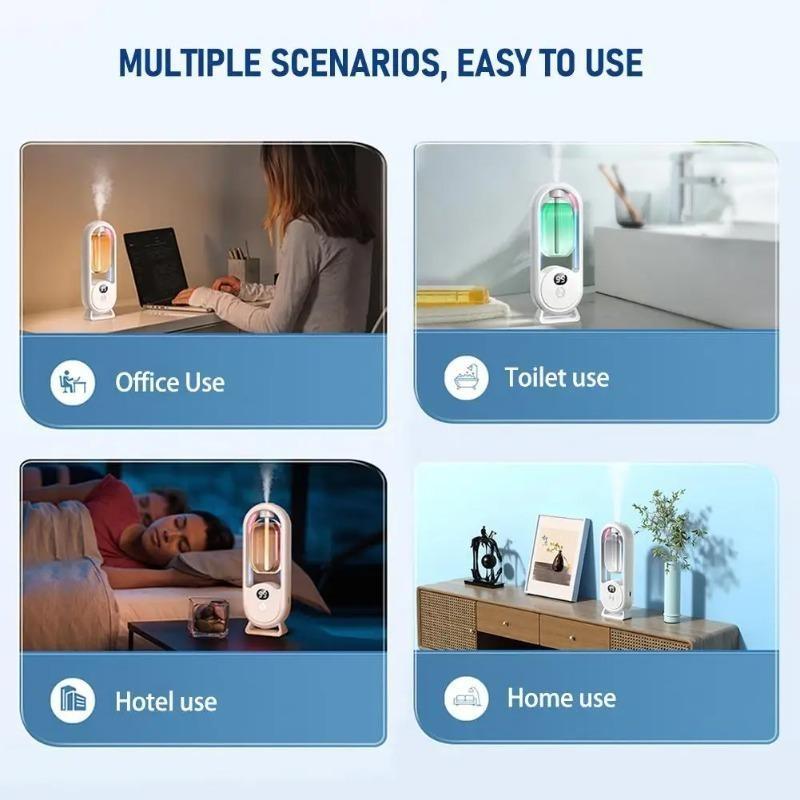 Digitaler Aromatherapie-Diffusor mit Stimmungslicht 1000mAh Auto-Spray 5 Modi Timer Luftbefeuchter für Schlaf Ätherischer Öl-Diffusor 50ml