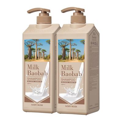 Shampoo proteico per capelli danneggiati, grande capacità, fragranza avorio e muschio, 1 l, 2 pezzi