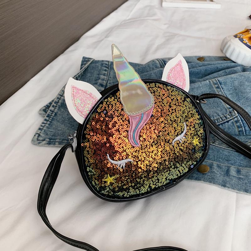 Iridescent Unicorn Cartoon Princess Crossbody Bag for Baby Girls