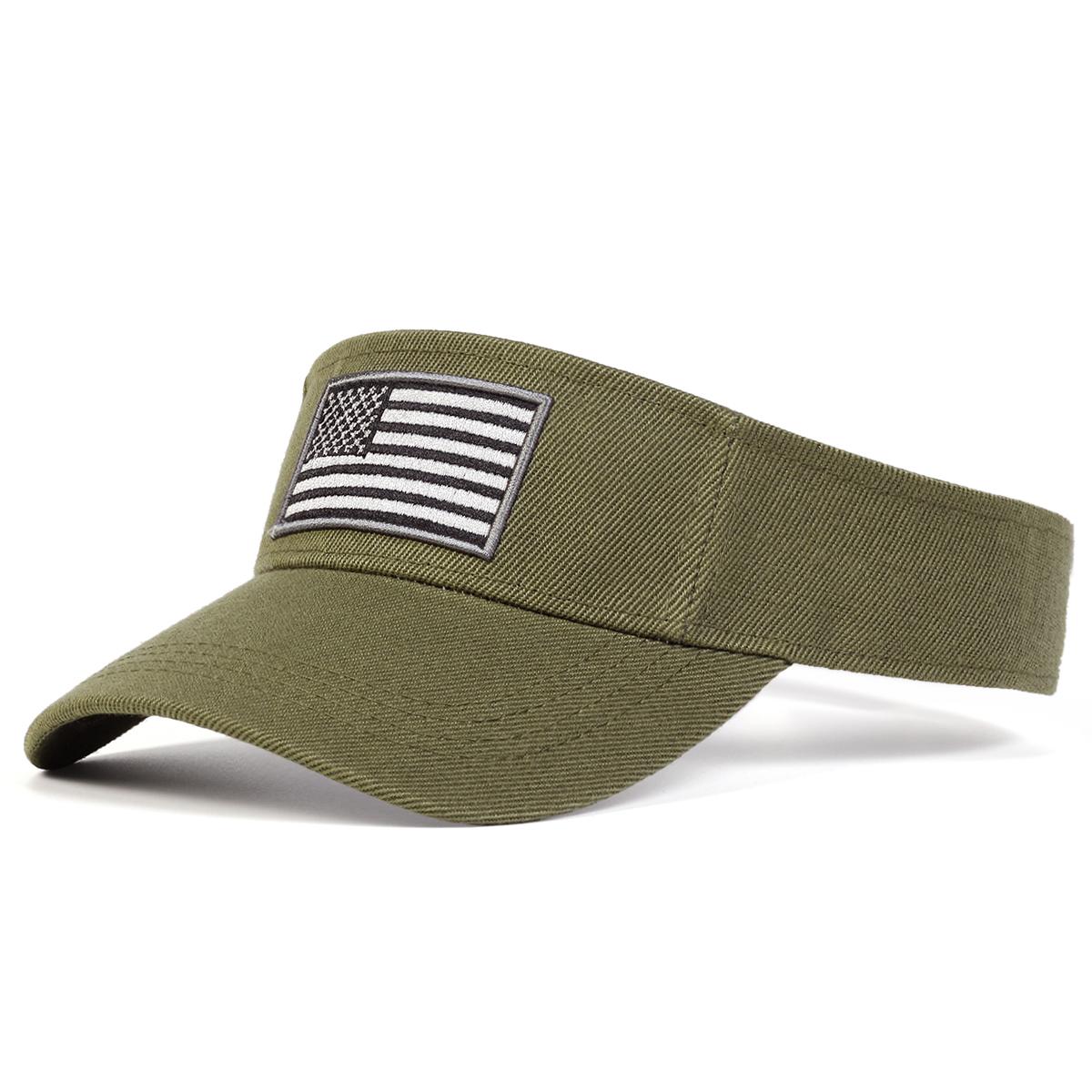 

Унисекс с вышивкой американского флага, регулируемая солнцезащитная кепка с пустым верхом, бейсболка для гольфа, весна-лето, для спорта на открытом воздухе, для путешествий, для женщин и мужчин армия зеленый