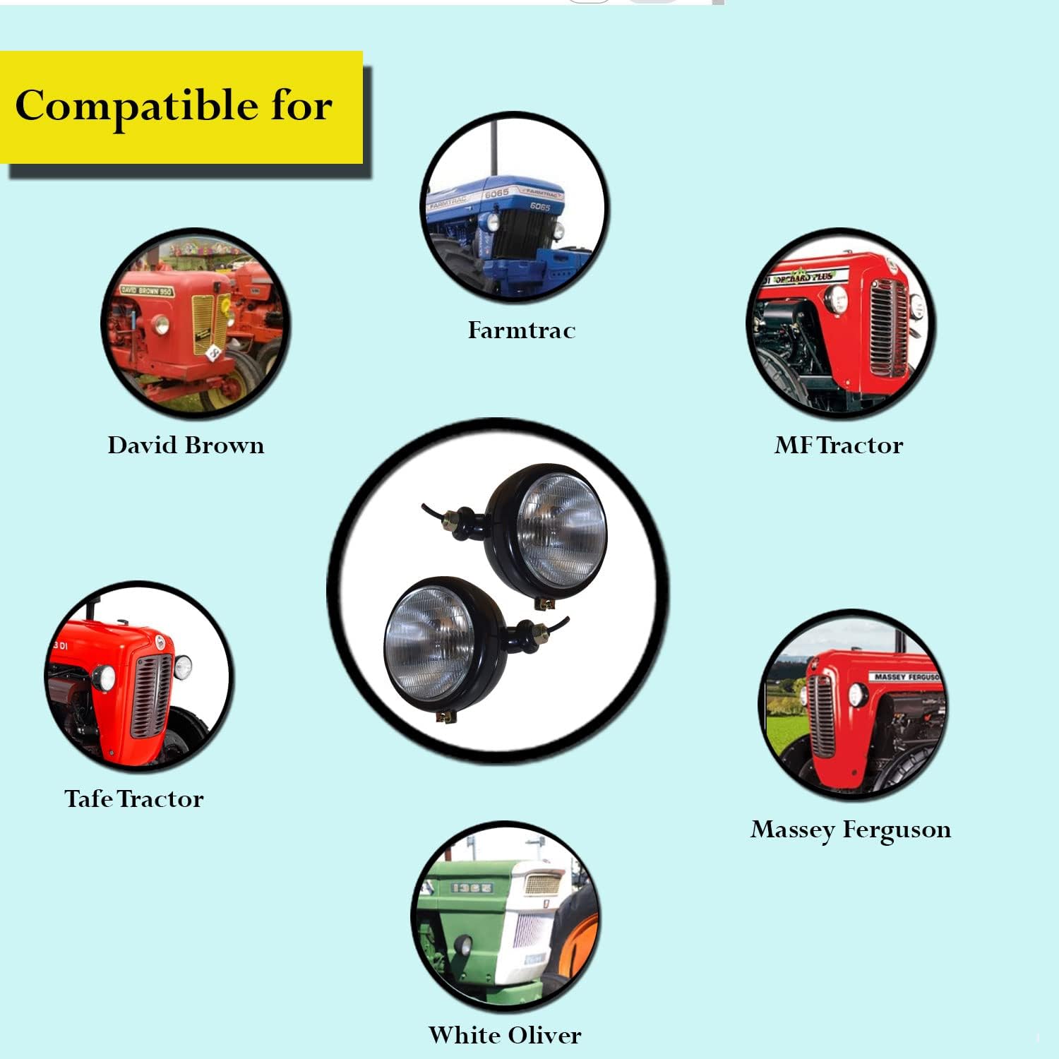 

Сборка фар для трактора 12 Вольт Совместима с Massey Ferguson135 35 35X 65 765 Medium чёрный