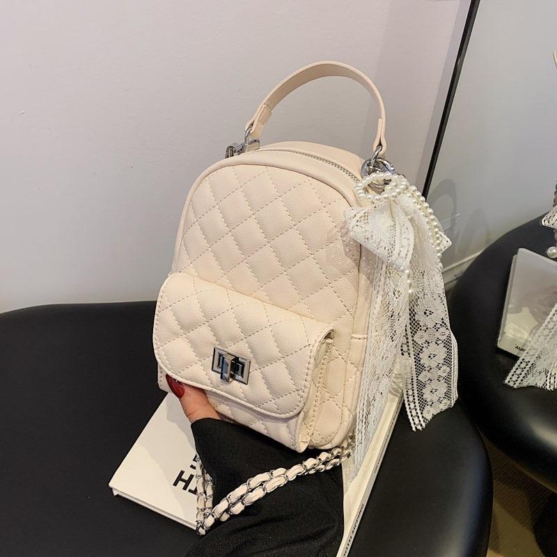 Premium sense niche rhombus backpack bag women's new fashion trendy versatile backpack casual travel bag