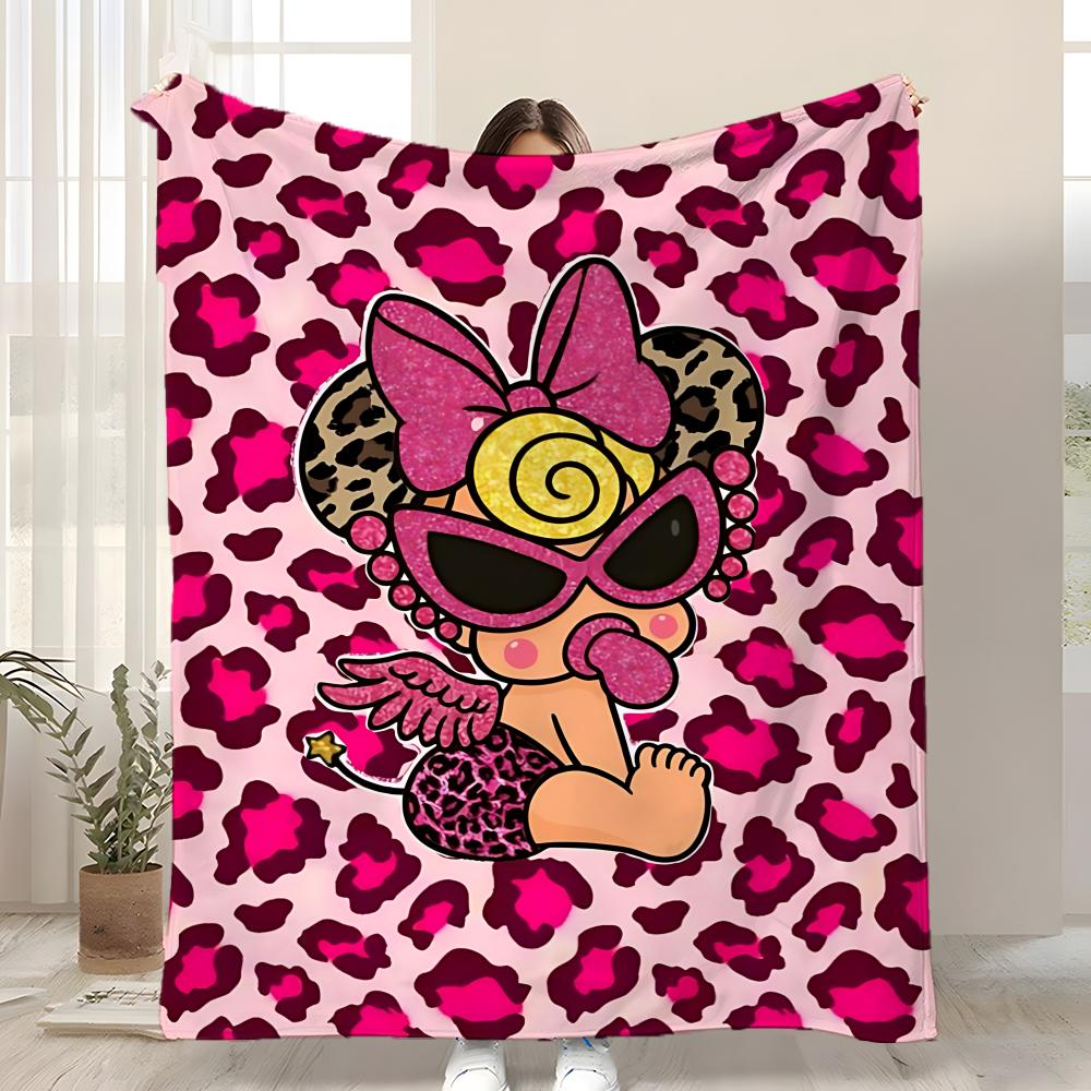 

Fashion H-Hysteric MiniS Throw Kid-Friendly Flannel Throw Blanket Soft Warm Anti-Static Washable All Season 75cmx90cm