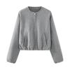 European and American style, new women's clothing, fashionable, casual, round neck soft flight jacket