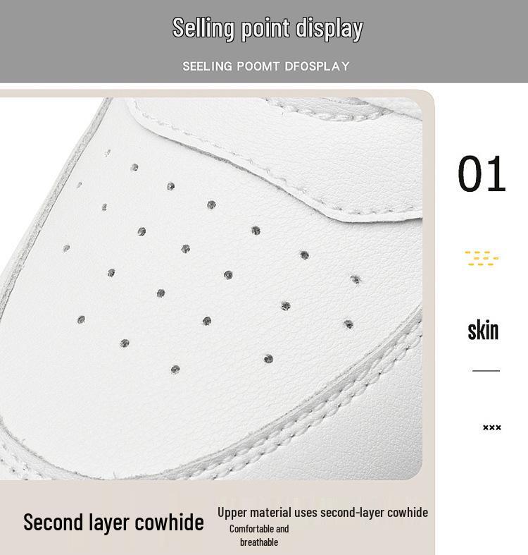 2024 Men's 10CM Height Increasing White Casual Skate Sports Shoes