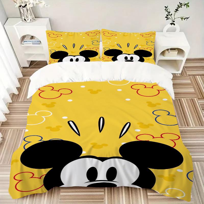 Mickey Mouse Adventure Print 3Pcs Bedding Setduvet Cover With 2 Bedropillowcase Home Birthday Gift