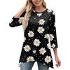 Women's Fashion Casual O-Neck 3/4 Sleeve Loose Printed T-Shirt Ladies Top