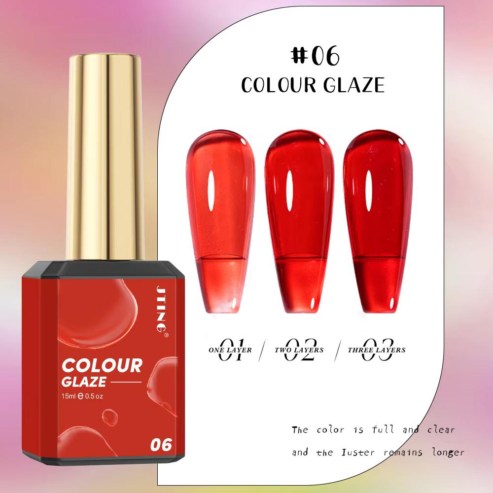 

JTING High pigment Glaze 6colors Jelly gel polish set Hema free vegan Neon pure clear jelly colors gel polish nail supplier