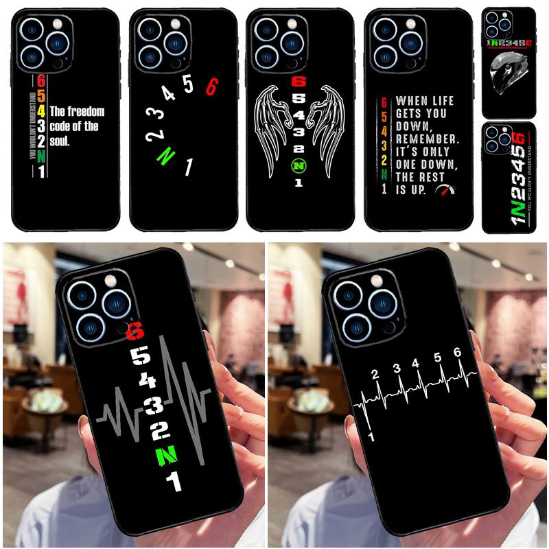 1N23456 Motorcycle Phone Case For iPhone 16 15 14 Pro Max 11 12 13 Pro Max Mini XR 16e 15 16 Plus Soft Cover