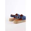 Women's Arya Jeans Blue Suede Genuine Leather Espadrilles Sandals Casual Quality Style Sandals