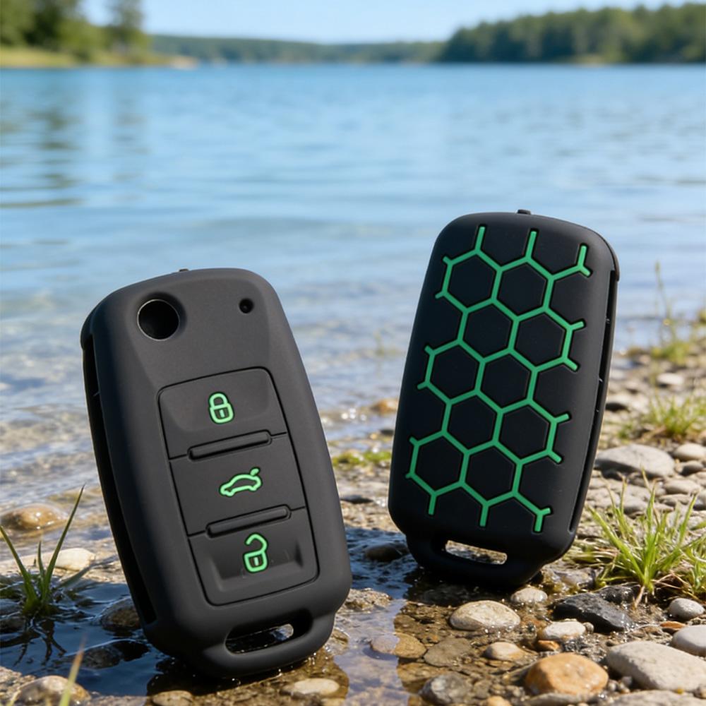 Key Fob Cover for VW Polo Golf Passat Tiguan Octavia MK7 MK4 B5 B6 B7 Anti-Scratch Guard Shockproof Protection Soft Grip Texture Dust Resistant Cover