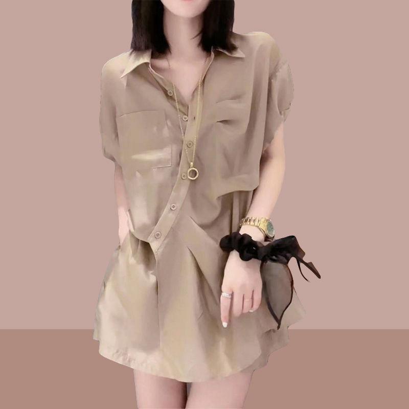 Stylish Sporty Outfit for Women In Summer, Short Sleeve Top and Shorts Set, Trendy Korean Fashion