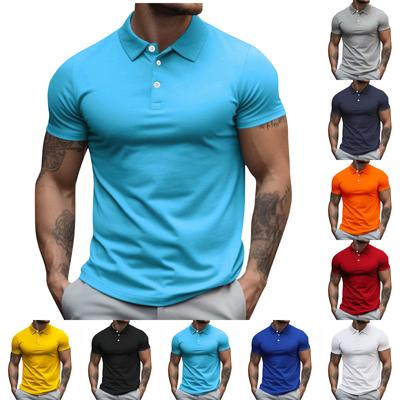 Pánská golfová košile Ležérní Sportovní Výstřih do V Žebrovaný límec Krátký rukáv Móda Ležérní Jednobarevné Jednobarevné Jaro a léto Běžný střih