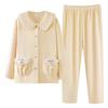 1011 winter women's pajamas thickened flannel loungewear foreign gas cardigan doll collar winter warm loungewear set