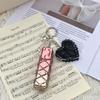Ins Same Metal Rust Steel Mesh Pocket Lace Diy Bag Pendant Ins Explosive Silver Keychain