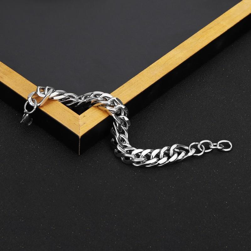 Titanium Steel Cuban Link Bracelet Men Women Geometric Design Hypoallergenic Durable Fashion Jewelry