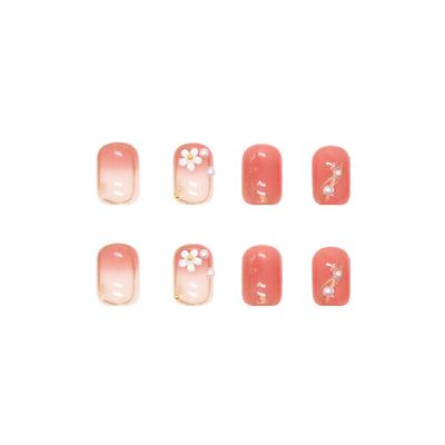 24 Pc Press Nails Short Square Fake Nails Cute Designs Glossy False Nails Halloween Nails Cute Full Cover Glue Nails Stick With 2ml Glue