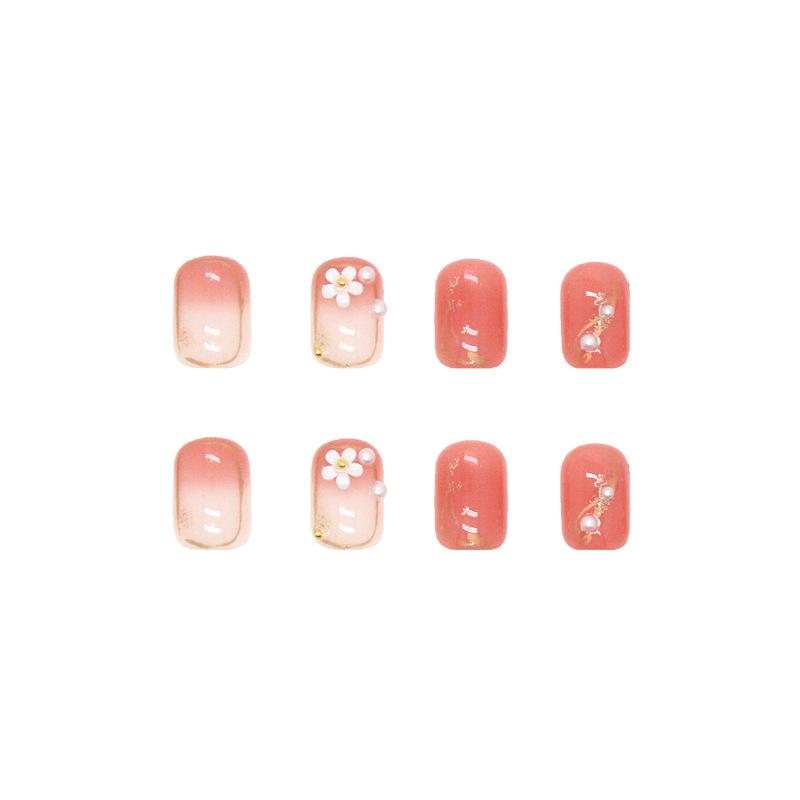 

24 Pc Press Nails Short Square Fake Nails Cute Designs Glossy False Nails Halloween Nails Cute Full Cover Glue Nails Stick With 2ml Glue