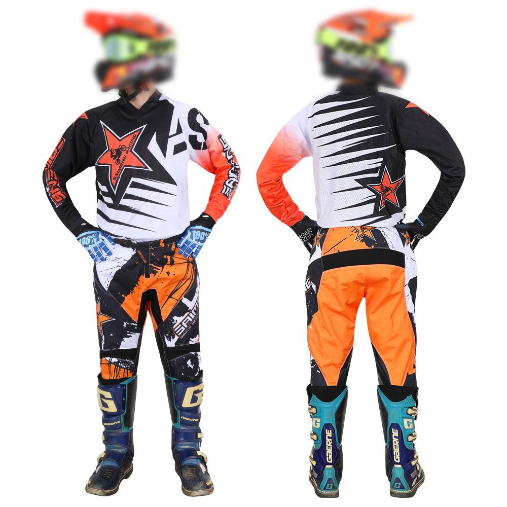 Ensemble Motocross Enfant Maillot et Pantalon Moto Vêtements Enfants Grand Garçon Fille Ensemble Équipement MX Jeunes Combinaison de Course