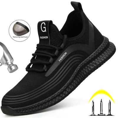 Neue atmungsaktive Mesh-Sicherheitsschuhe für Herren, leichte Arbeitsschuhe, Arbeitssicherheitsstiefel für Herren, Schuhe, unzerstörbare Arbeitsstiefel mit Stahlkappe