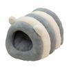 Hare-Fleece Cave Pet Cozy Bed Striped Thick for Bunnies