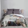 Japanese Anime Inuyasha Knitted Blankets Sesshoumaru Wool Throw Blanket Airplane Travel Portable Soft Warm Bedspread