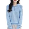 Women's French-Style Lace Fine-Knit Wool Hooded Sweater