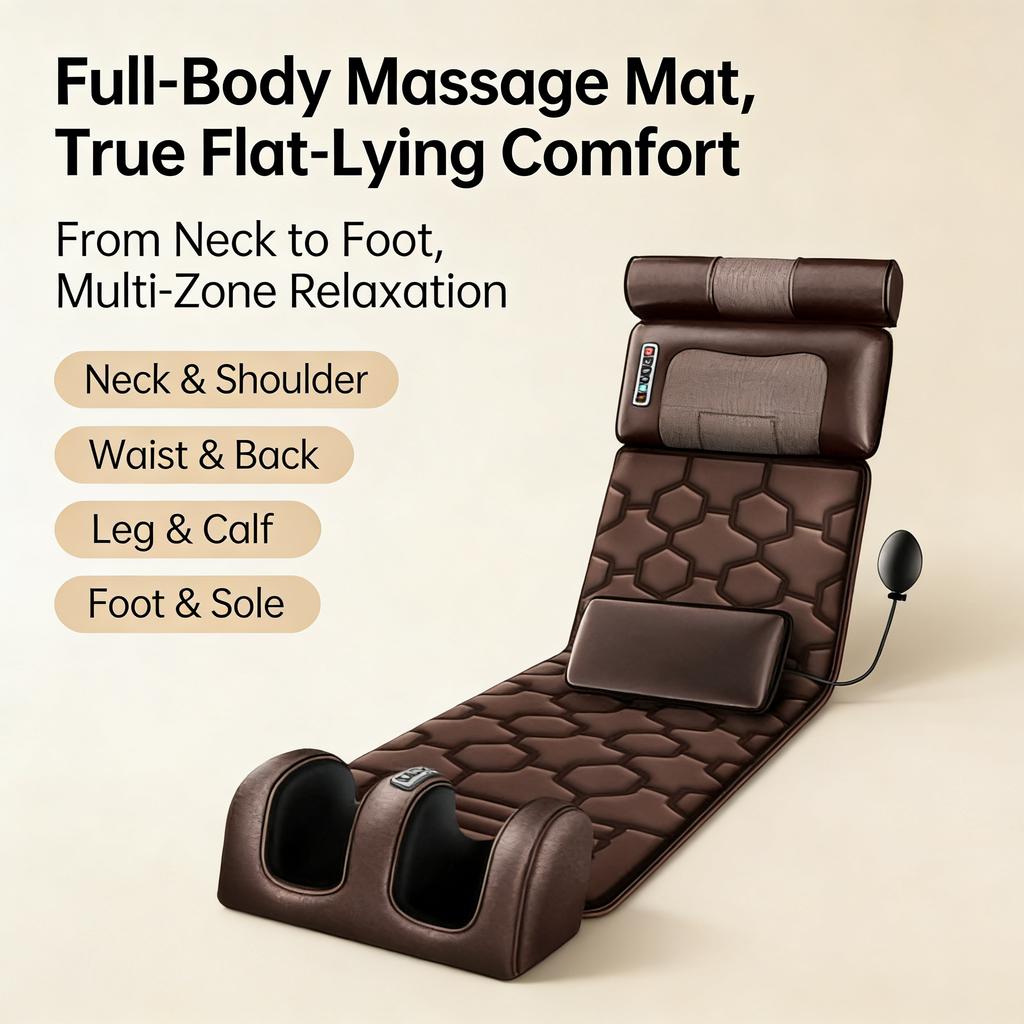 Full-Body Multifunctional Massage Mattress, Cervical and Lumbar Intelligent Massage Pad, Home Electric Heating Massage Device