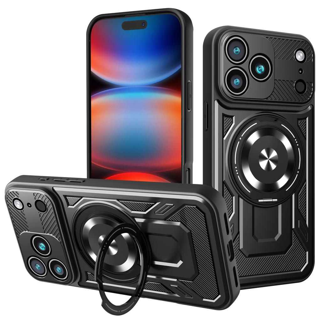 For iPhone 17 Pro Max Case iPhone 17 Pro Cover iPhone17 Magnetic Armor Shockproof Ring Holder Case Magsafe Wireless Charge Cover