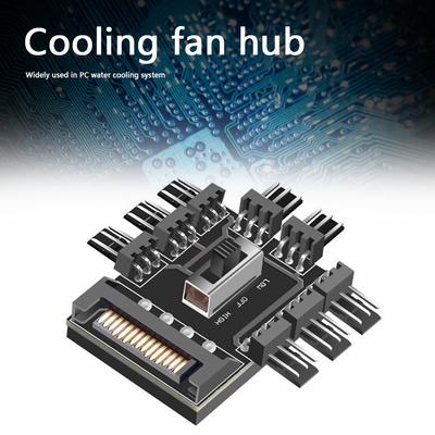 Multi Way Splitter Cooler Cooling Fan Hub PC SATA 1 To 8 3Pin 12V Power Socket PCB Adapter 2 Level Speed Controller 4PIN Adapter