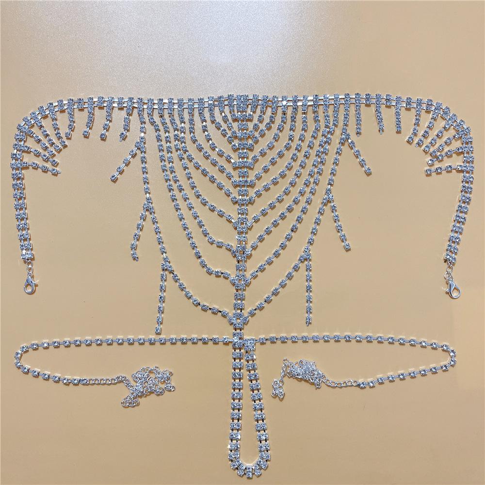 

European And American New Rhinestone Body Chain Panties Ins Sexy Nightclub Flash Diamond Fringed Thong Bodychain