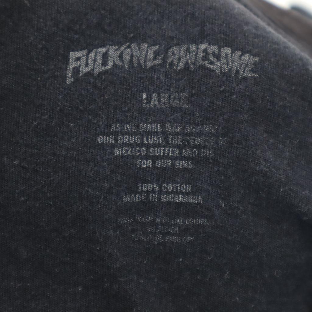 FUCKING AWESOME BURN Short Sleeve T-shirt L Black Men's Used
