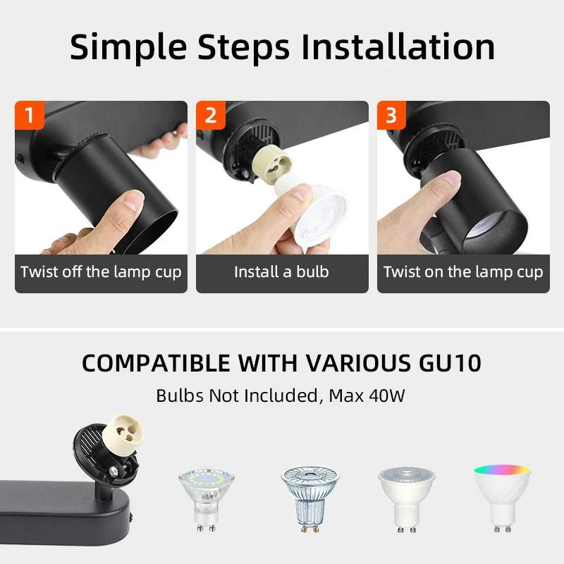 GU10 Spotlight Led Track Light Fixture 110V 220V Ceiling Lamp Led Chandelier Lighting for Living Room Decor Led Spot Lights