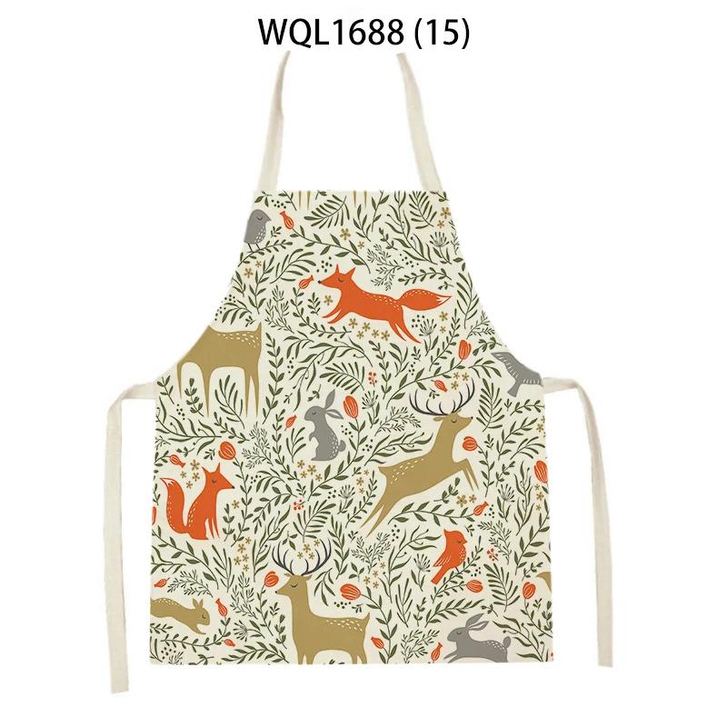 Süßes Fuchs-Muster Leinen Kochschürzen Frau Mann Reinigungs-Küchenschürzen Backzubehör Haushalts-Schürze Reinigungszubehör