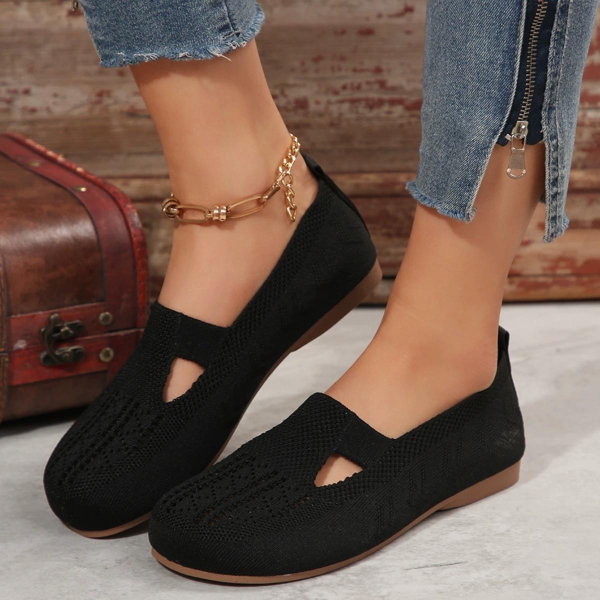 

Новые трикотажные туфли на плоской подошве, удобные, дышащие 43 чёрный