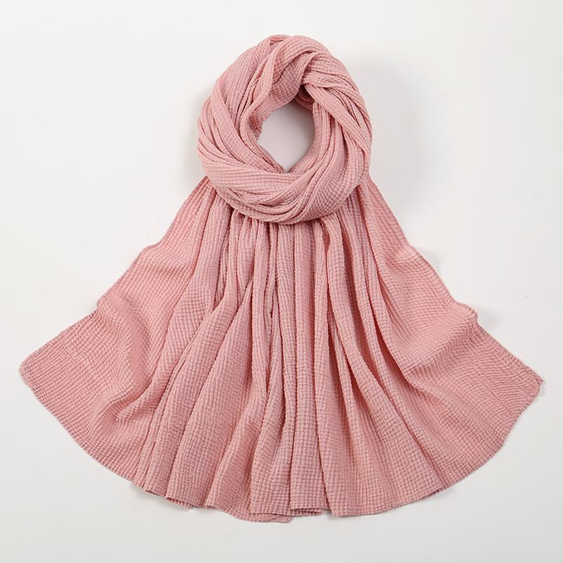 New Crinkle Cotton Hijab Scarf Women Turban Muslim Shawl Plain Bandana Breathable Women's Shawls Foulard Glitter Hijabs Ramadan