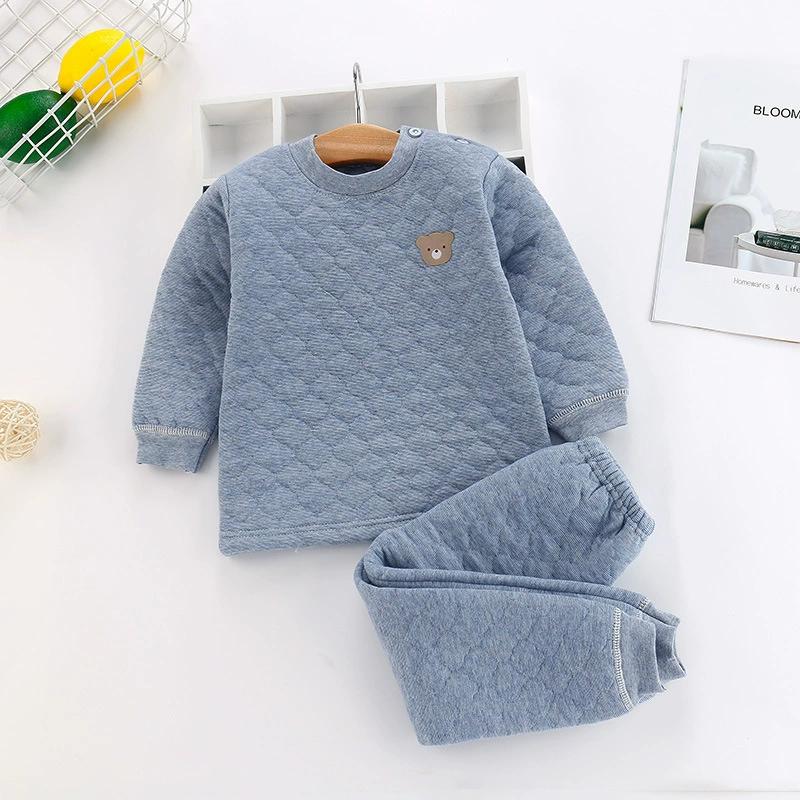 Kid Pajamas Set Boys Girls Cotton-padded Top and Pants Unisex Thick Warm Clothes Toddler Clothing Clothes